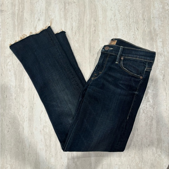 MOTHER Denim - MOTHER The Runaway Skinny Flare Raw Hem Jeans In Wash Jaded